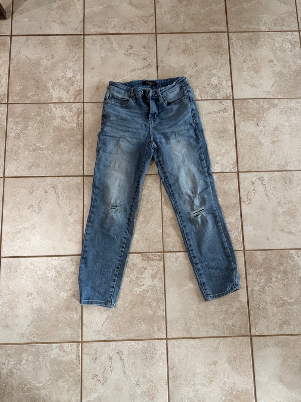 Judy Blue Light Blue Distressed Boyfriend Jeans